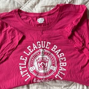 Russell Athletic Hot Pink Little League Baseball Graphic Tee